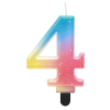 Javoli Színes 4-es Pastel Ombre számgyertya, tortagyertya