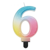 Javoli Színes 6-os Pastel Ombre számgyertya, tortagyertya