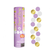 Javoli Színes Gold-Lilac-White konfetti kilövő 15 cm party kellék