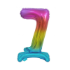 Javoli Színes Rainbow mini 7-es szám fólia lufi talppal 38 cm