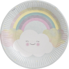 Javoli Szivárvány és Felhő Rainbow and Cloud papírtányér 8 db-os 23 cm