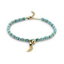 Javoli Victoria Arany színű kék gyöngyös karkötő karkötő