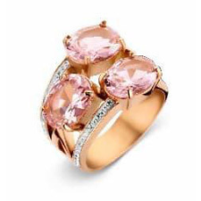 Javoli Victoria Rose gold színű fehér, rózsaszín köves gyűrű gyűrű