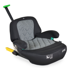 JAX autós ülésmagasító háttámlával 125-150cm rögzítő hevederrel, ISOFIX SZÜRKE ülésmagasító