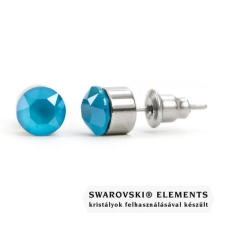  Jazzy kék Swarovski® kristályos fülbevaló - Kerek foglalatos Azure Blue unfollied fülbevaló
