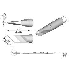 Jbc Tools C210018 forrasztóhegy, penge forma, egyenes 3.4 x 0.3 mm, hossza 7.6 mm (C210018) forrasztási tartozék