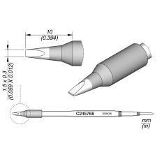 Jbc Tools C245768 forrasztóhegy, véső forma, egyenes 1.5 x 0.3 mm, hossza 10 mm (C245768) forrasztási tartozék
