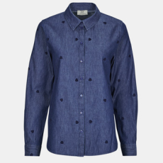 JDY Ingek / Blúzok JDYLOVE L/S EMBR SHIRT Kék EU XS