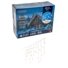  Jégcsap 119 LED-es fehér kábeles programos időzítős adapteres 500x50cm meleg dekorációs kellék