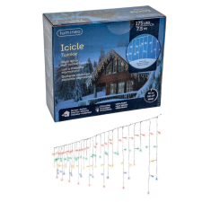  Jégcsap 175 LED-es fehér kábeles programos adapterrel 750x50cm hideg dekorációs kellék