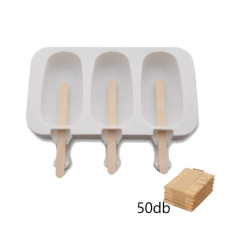 Jégkrém készítő szilikon forma 15x19cm - Jégkrém készítő+fapálcika 50db sütés és főzés
