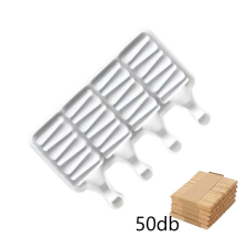 Jégkrém készítő szilikon forma, Csíkos 12,5x19cm +Fa pálcika 50db sütés és főzés