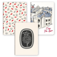 Jegyzetfüzet Clairefontaine Moulin Rouge A/5, 32 lapos, vonalas, vegyes minta füzet