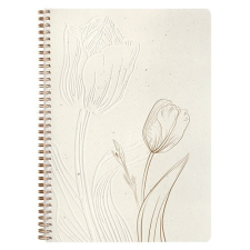 Jegyzetfüzet Clairefontaine Tulip paper, spirálos, A/4, 21x29,7cm, 74 lapos, pontozott füzet