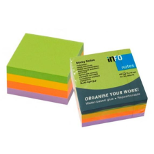  Jegyzettömb öntapadó, 75x75mm, 6x100lap, Info Notes, spring, zöld, arany, narancs, lila post-it