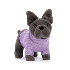 Jellycat plüss francia bulldog - Sweater French Bulldog Purple plüssfigura