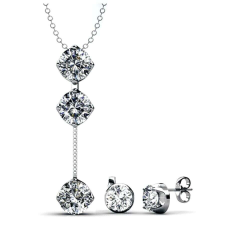Jerne - Swarovski kristályos szett - fehér ékszer szett