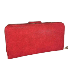JESSICA BAGS Piros csatos és cipzáros műbőr pénztárca pénztárca