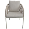 Jiaxing Layo Peacock rattan étkezőszék (TPU), elefántcsont, bézs, 56,5×61,5×77 cm, alumínium vázas