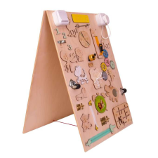 JM Kétoldalas Fa Manipulációs Tábla Krétával Az Állatkerti Állatkerttel kreatív és készségfejlesztő