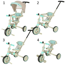 JM TRIKE FIX V4 TRICIKLI, KÉK ÉS SZÜRKE, NAPELLENZŐVEL tricikli