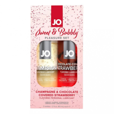 JO System Sweet & Bubble - ízes síkosító szett - pezsgő-csokis eper (2db) síkosító
