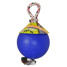 JOLLY Jolly Pets Romp-n-Roll  labda kötéllel 15cm kék kutyajáték játék kutyáknak