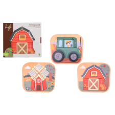 Jouéco fából készült farm puzzle puzzle, kirakós