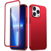 JOYROOM 360 Full Case Elő- és Hátlap iPhone 13 Pro és Edzett Üveg Képernyővédő Fólia Piros JR (6941237161611)