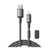 JOYROOM Apple IPAD unlimited adatkábel (usb - lightning, 3a, gyorstöltő, 120cm + mágneses kábelrendező) szürke