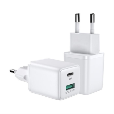 JOYROOM fali gyors töltő (EU dugó) USB / USB Type-c 30W Power Delivery Quickcharge 3.0 AFC FCP White (L-QP303) mobiltelefon kellék