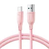 JOYROOM Multi-Color Series SA34-AC6 USB-A / USB-C kábel 100W gyors átvitel 1m - Rózsaszín