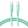 JOYROOM Multi-Color Series SA34-CC3 USB-C/USB-C Kábel 60W Gyors Átvitel 1 m-Zöld (6941237110206)