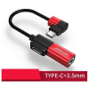 JOYROOM S-M361 Elf 4-1 USB Type-C Audió és Töltő Adapter - Piros