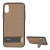 JOYROOM szilikon telefonvédő (textil bevonat, kitámasztó) BARNA [Apple iPhone XS 5.8] (JR-BP496_BR)