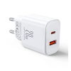 JOYROOM tcf05 hálózati töltő usb+type-c aljzat (20w, pd gyorstöltő 3.0) fehér