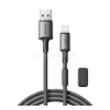 JOYROOM UNLIMITED adatkábel (USB - lightning, 3A, gyorstöltő, 120cm + mágneses kábelrendező) SZÜRKE (JOYROOM_S-A50_U_L_G)