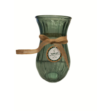  JS123264 ÜVEG VÁZA ZÖLD 23CM dekoráció