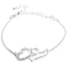 JSB Bijoux dupla szíves karkötő, Swarovski® kristállyal karkötő
