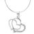 JSB Bijoux dupla szíves nyaklánc Swarovski® kristály kövekkel (fehér)