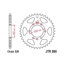 JT JTR890.45 Hátsó lánckerék JT Erőátviteli alkatrészek Láncok, lánckerekek, láncszettek Hátsó lánckerekek egyéb motorkerékpár alkatrész