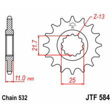 JT SPROCKETS Acél Standard Első Lánckerék 584 - 532 egyéb motorkerékpár alkatrész