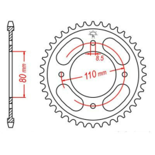 JT SPROCKETS acél standard hátsó lánckerék 1219 - 428 egyéb motorkerékpár alkatrész