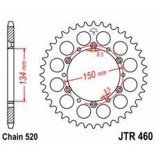 JT SPROCKETS acél standard hátsó lánckerék 460 - 520 egyéb motorkerékpár alkatrész