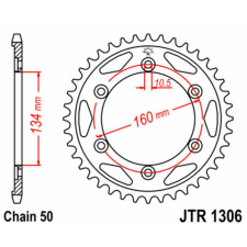  JT SPROCKETS Acél Standard Hátsó Láncsor 1306 - 530 lánc, láncszett
