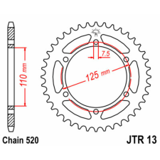 JT SPROCKETS Acél Standard Hátsó Láncsor 13 - 520 egyéb motorkerékpár alkatrész