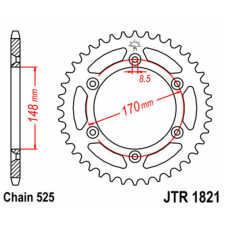 JT SPROCKETS Acél Standard Hátsó Láncsor 1821 - 525 egyéb motorkerékpár alkatrész