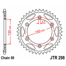 JT SPROCKETS Acél Standard Hátsó Láncsor 298 - 530 egyéb motorkerékpár alkatrész