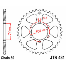 JT SPROCKETS Acél Standard Hátsó Láncsor 481 - 530 egyéb motorkerékpár alkatrész
