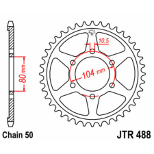  JT SPROCKETS Acél Standard Hátsó Láncsor 488 - 530 lánc, láncszett